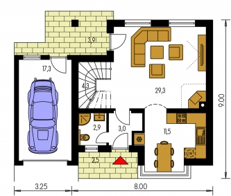 Floor plan of ground floor - KLASSIK 156